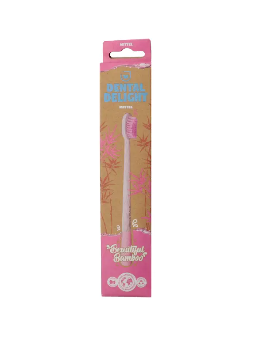 Dental Delight Bambusz fogkefe medium vegyes színben