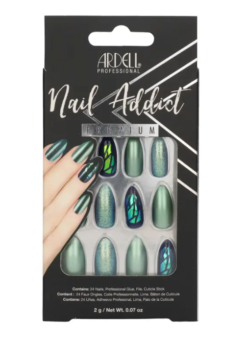 Ardell Addict zöld glitter műköröm